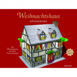 Adventskalender zum Befüllen, Weihnachtshaus zum Falten