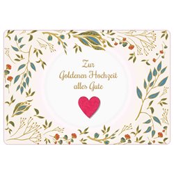 Faltkarte mit Blumensamen: Zur goldenen Hochzeit alles Gute