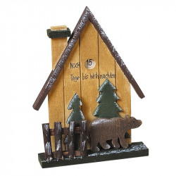 Adventskalender zum Drehen, Haus mit Bär