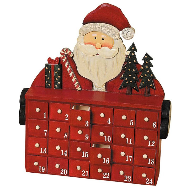 Adventskalender zum Befüllen, Motiv Weihnachtsmann