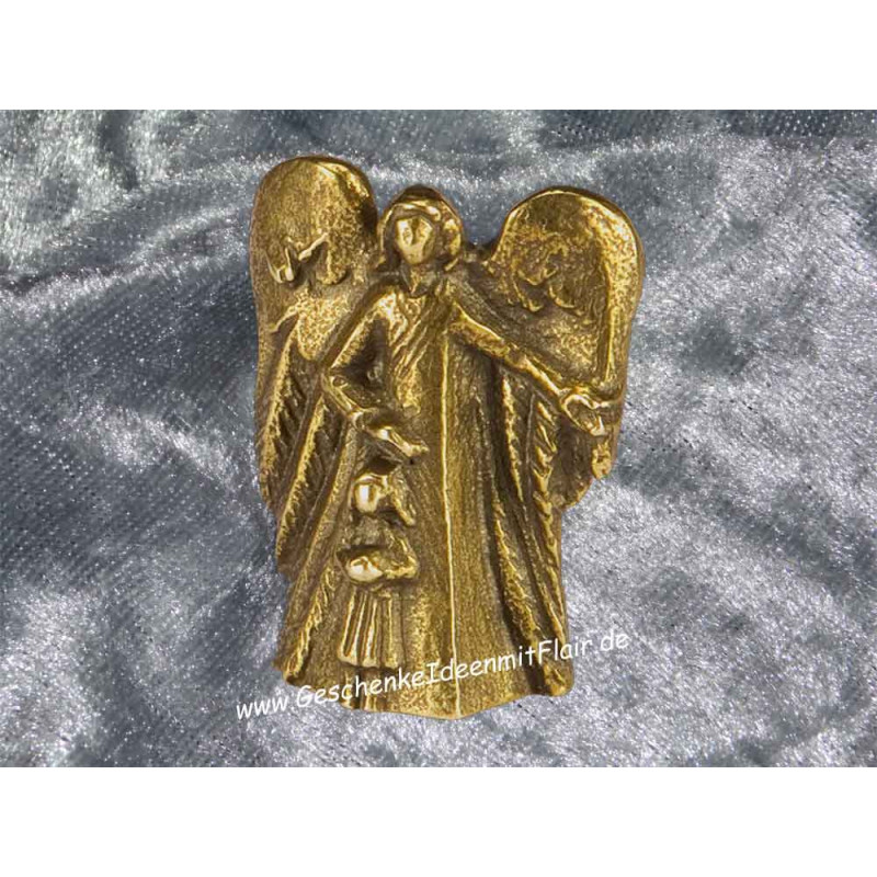 Sei behütet liebes Kind (Mädchen) - Bronze Schutzengel