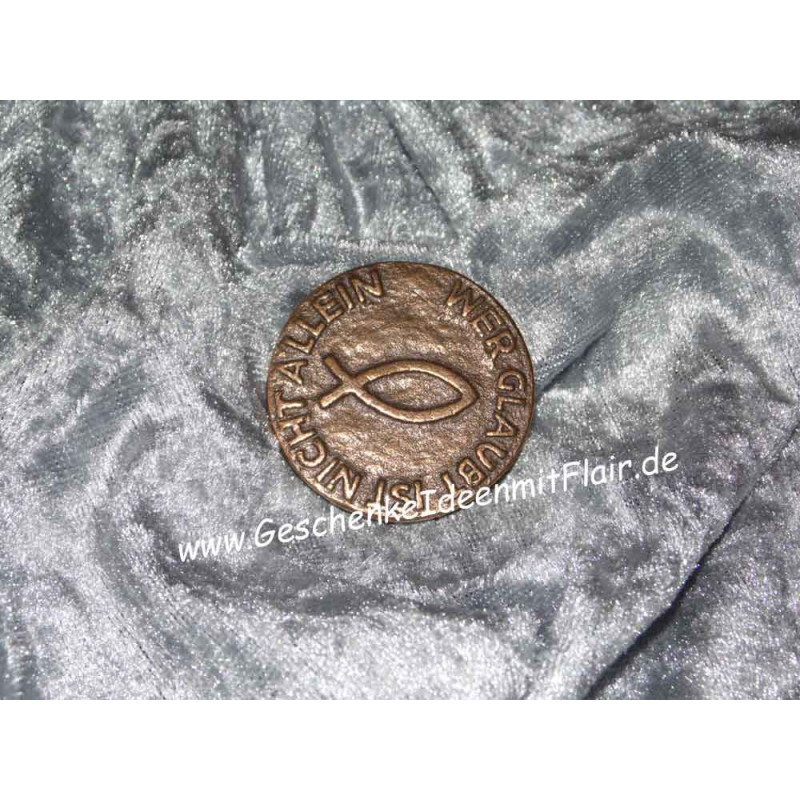 Wer glaubt ist nicht allein - Symbol aus Bronze (Handschmeichler)