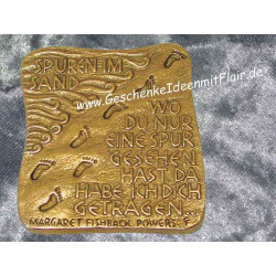 Spuren im Sand - Bronze-Relief zum Aufhängen