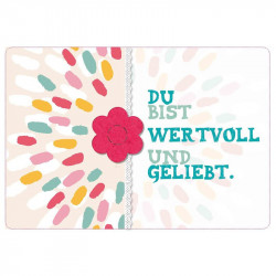 Du bist wertvoll und geliebt... - Faltkarte mit echten Wildblumensamen