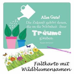 Alles Gute! - Faltkarte mit echten Blumensamen