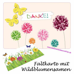 Danke! - Faltkarte mit echten Blumensamen