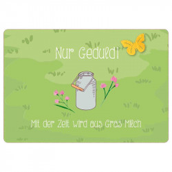 Nur Geduld! Mit der Zeit wird aus Gras Milch - Faltkarte mit echten Blumensamen