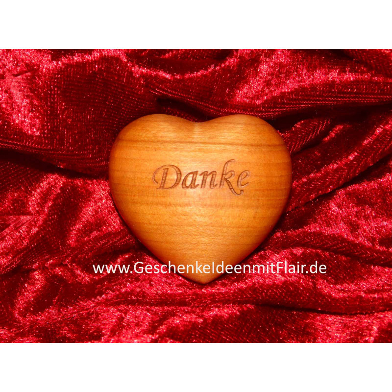 Danke - Handschmeichler mit Gravur (Holzherz klein)