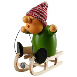 Räuchermann, Müllerchen®  Rodler, 12x17cm