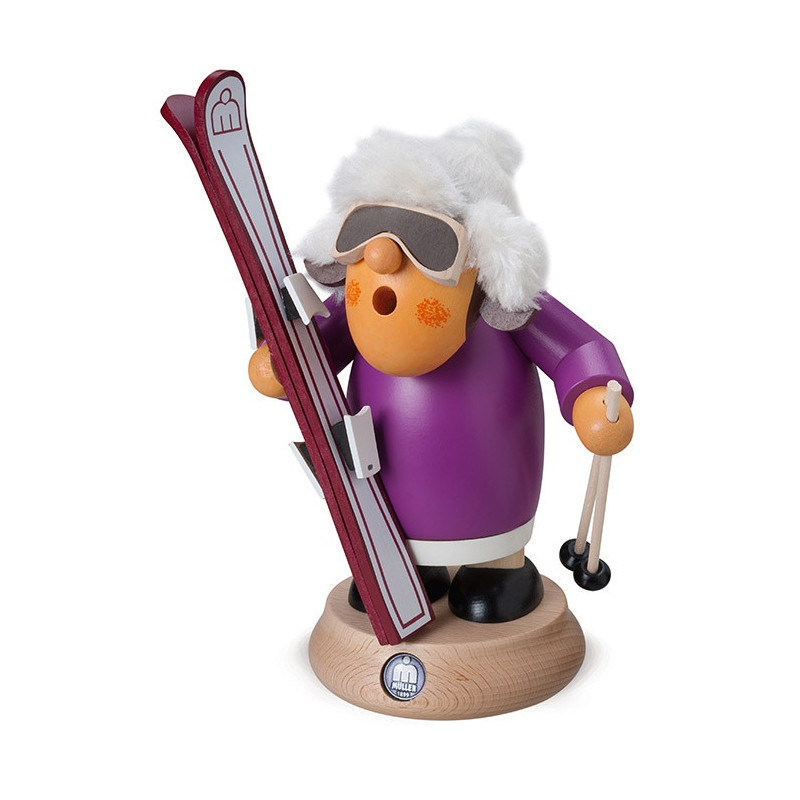 Räuchermann, Müllerchen® Skifahrerin, 12x17cm Räuchermann, Müllerchen® Skifahrerin, 12x17cm