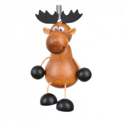 Schwingfigur aus Holz: Lustiger Elch zum Aufhängen