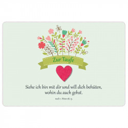 Zur Taufe -  Faltkarte mit echten Blumensamen