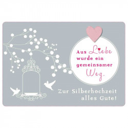 Zur Silberhochzeit alles Gute - Faltkarte mit echten Blumensamen