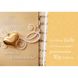 Zur Goldenen Hochzeit herzliche Glückwünsche - Faltkarte mit Lichttüte/Laterne