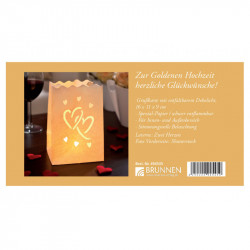 Zur Goldenen Hochzeit herzliche Glückwünsche - Faltkarte mit Lichttüte/Laterne