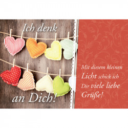 Ich denk an Dich! - Faltkarte mit Lichttüte/Laterne