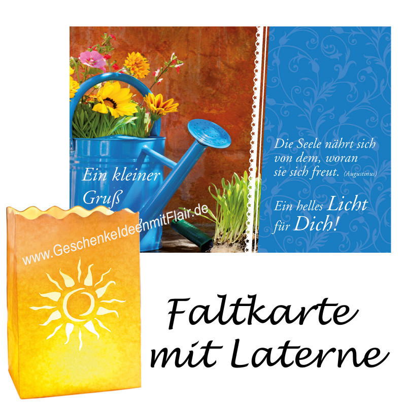 Ein kleiner Gruß für Dich - Faltkarte mit Lichttüte/Laterne