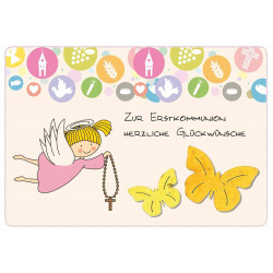 Zur Erstkommunion herzliche Glückwünsche - Faltkarte mit echten Blumensamen
