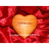 I miss you - Holzherz mit Gravur