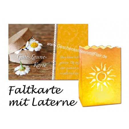 Gute-Laune-Karte - Faltkarte mit Lichttüte/Laterne