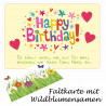 Happy Birthday! - Geburtstags-Faltkarte mit Blumensamen