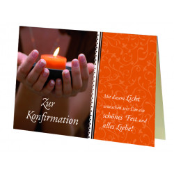 Zur Konfirmation - Faltkarte mit Lichttüte/Laterne