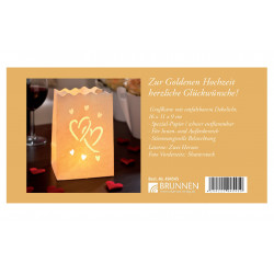 Zur Goldenen Hochzeit herzliche Glückwünsche - Faltkarte mit Lichttüte/Laterne