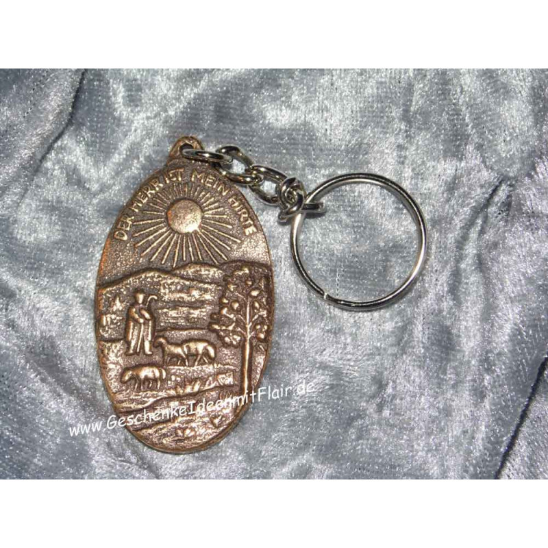 Der Herr ist mein Hirte - Bronze-Schlüsselanhänger (Kraftstein)