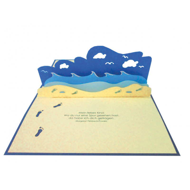 3d-Pop-up Faltkarte Spuren im Sand