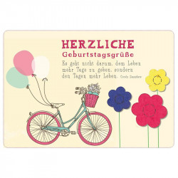 Herzlich Geburtstagsgrüße - Faltkarte mit Wildblumensamen